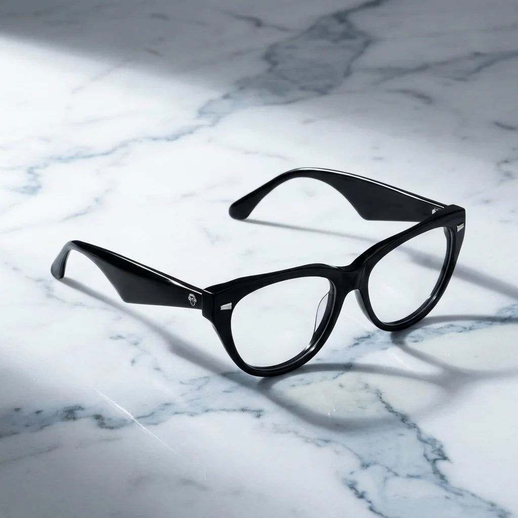 Vesta lentes ópticos negro marmol blanco Bonoboss #color_negro
