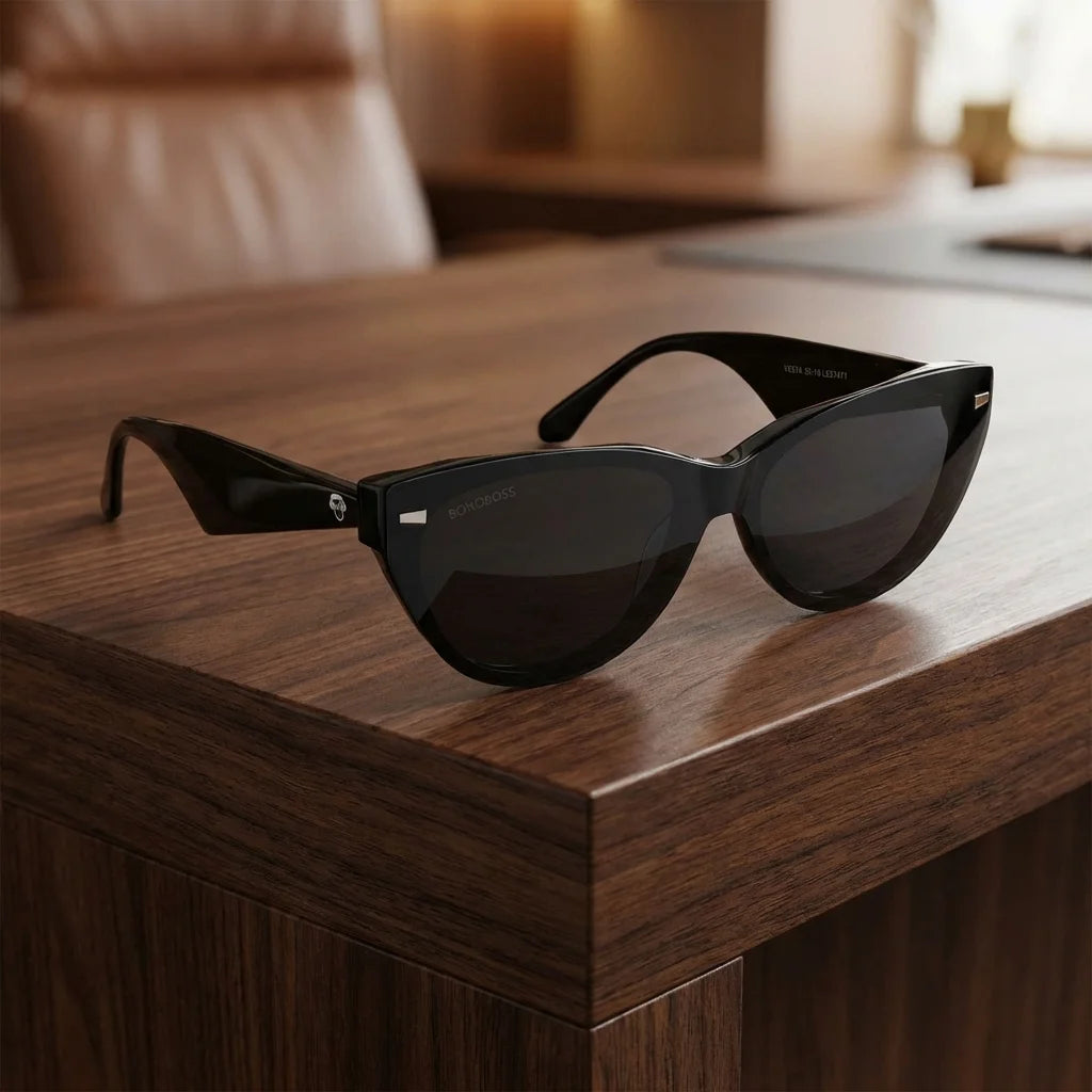 Vesta lentes ópticos negro escritorio lujoso frontal Bonoboss #color_negro