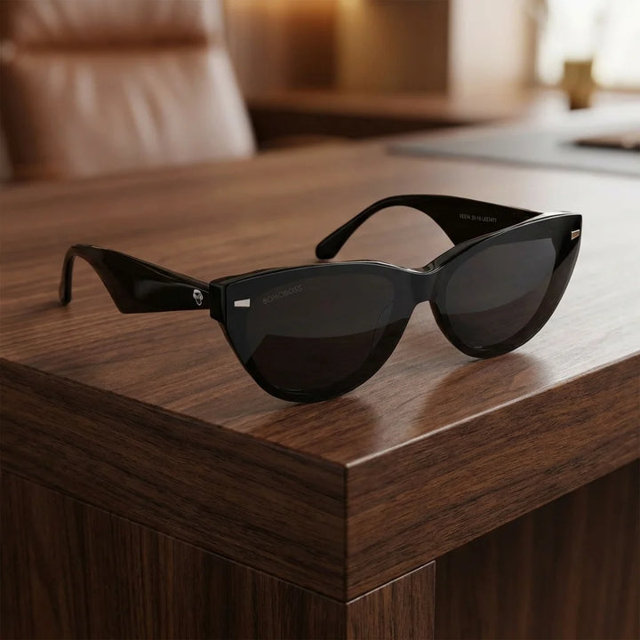 Vesta lentes ópticos negro escritorio lujoso frontal Bonoboss #color_negro