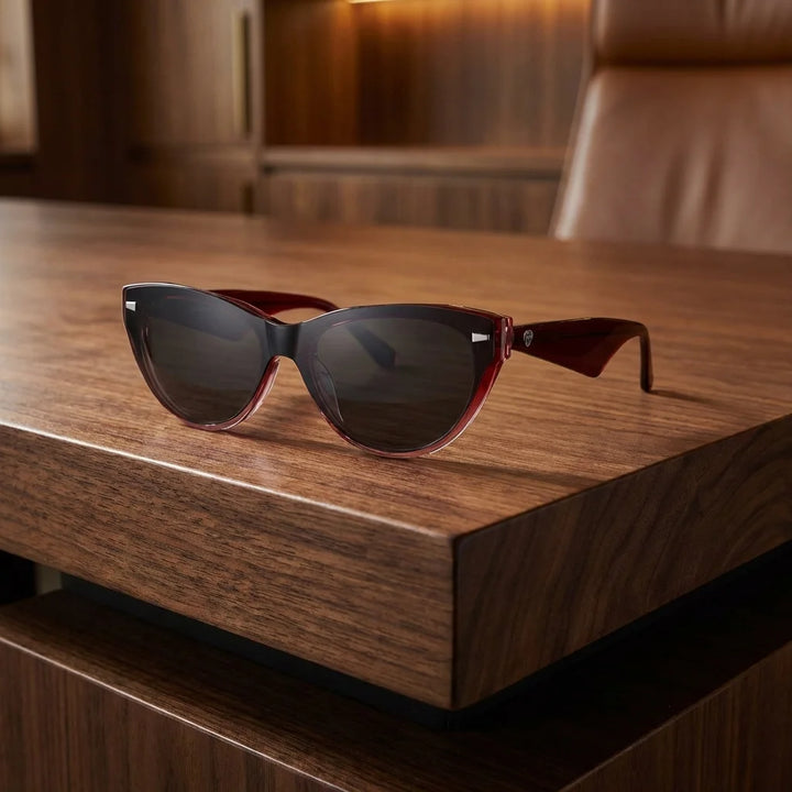 Vesta lentes ópticos rojo escritorio lujoso frontal Bonoboss #color_rojo