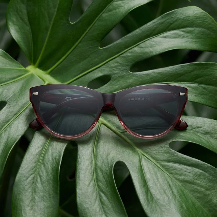 Vesta lentes ópticos rojo botanico hoja frontal Bonoboss #color_rojo