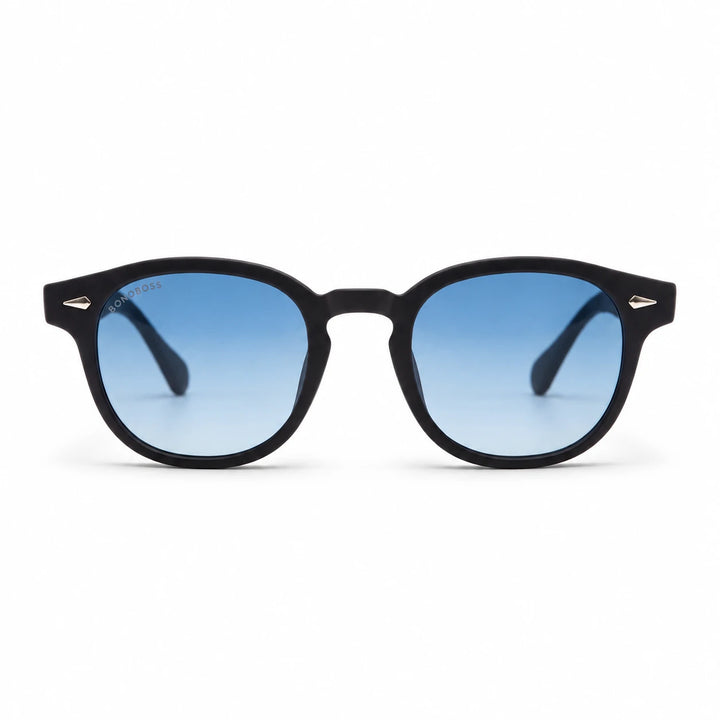 Lentes de sol Bonoboss Waimea RPET Gradiente Azul vista frontal plástico reciclado #editorial_frontal #color_gradiente-azul