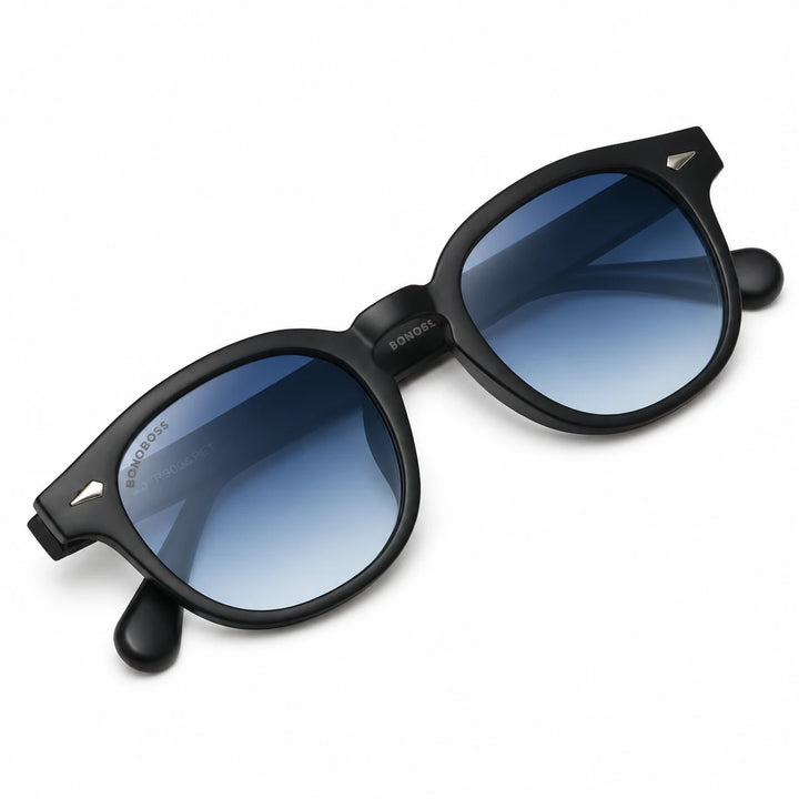 Lentes de sol Bonoboss Waimea RPET Gradiente Azul armazón plegado vista superior plástico reciclado #editorial_plegado #color_gradiente-azul