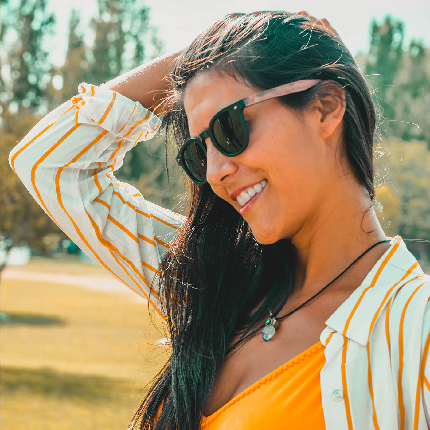 estuche aplastado para lentes de sol polarizados