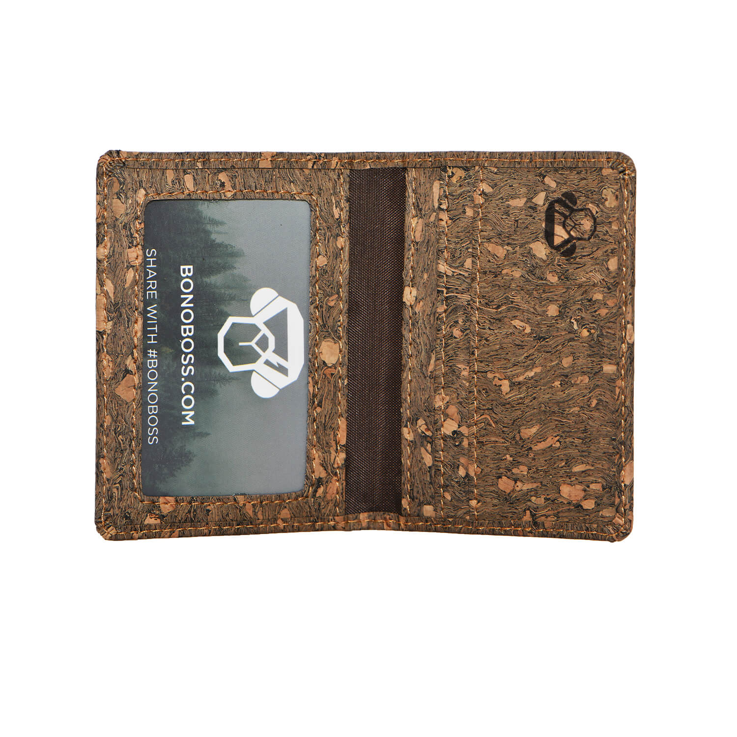 Billetera Para Hombre O Mujer Café Corcho BonoFlip01B Bonoboss