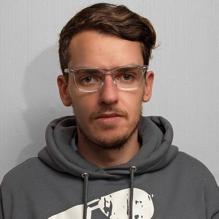 marcos opticos transparente para cara redonda con patas de madera para hombre y mujer #color_transparente