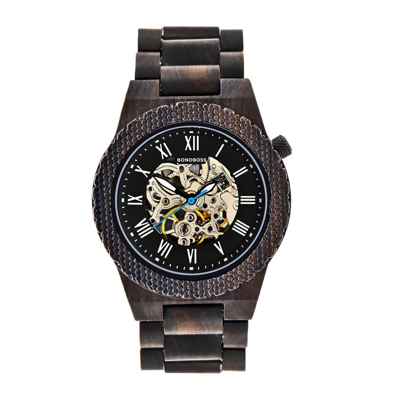 reloj de madera automático para hombre y mujer con cristal zafiro