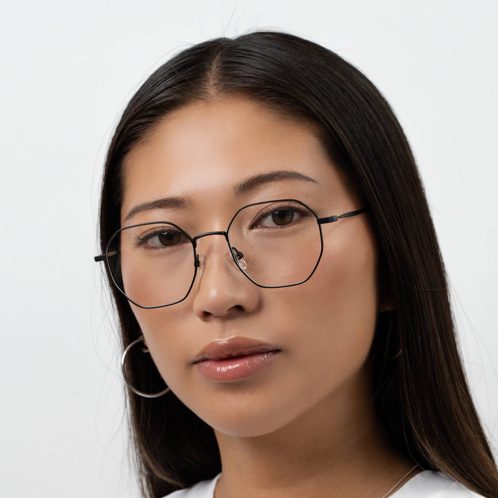 marcos opticos metalicos de color negro con clip polarizado para hombre y mujer #color_black