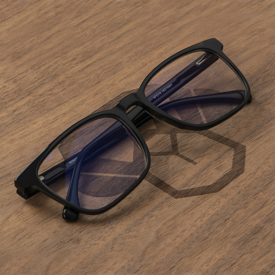 marcos lentes rectangulaes  redondos acetato color negro filtro azul hombre mujer #color_negro