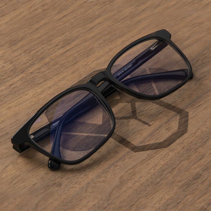 marcos lentes rectangulaes  redondos acetato color negro filtro azul hombre mujer #color_negro