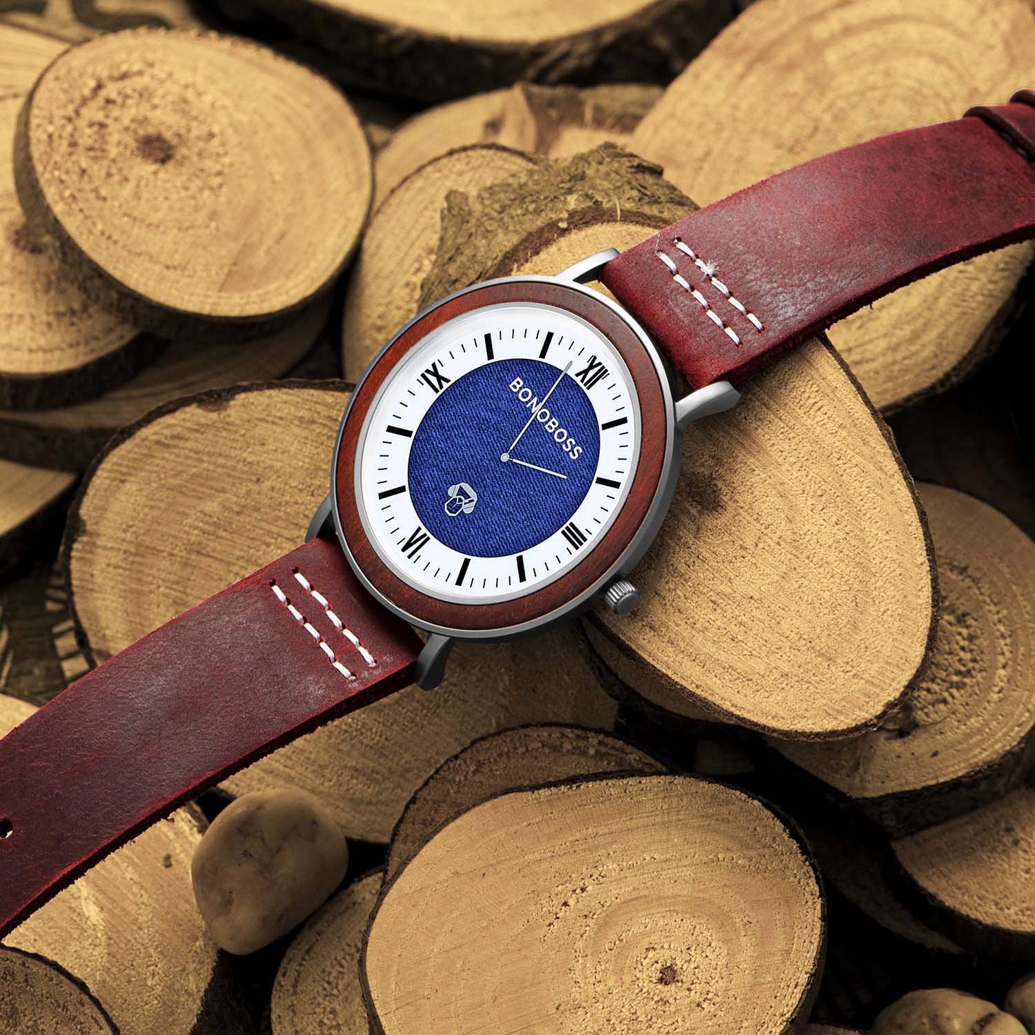 Reloj Acero Inoxidable y Madera Para Hombre y Mujer Toki Bonoboss
