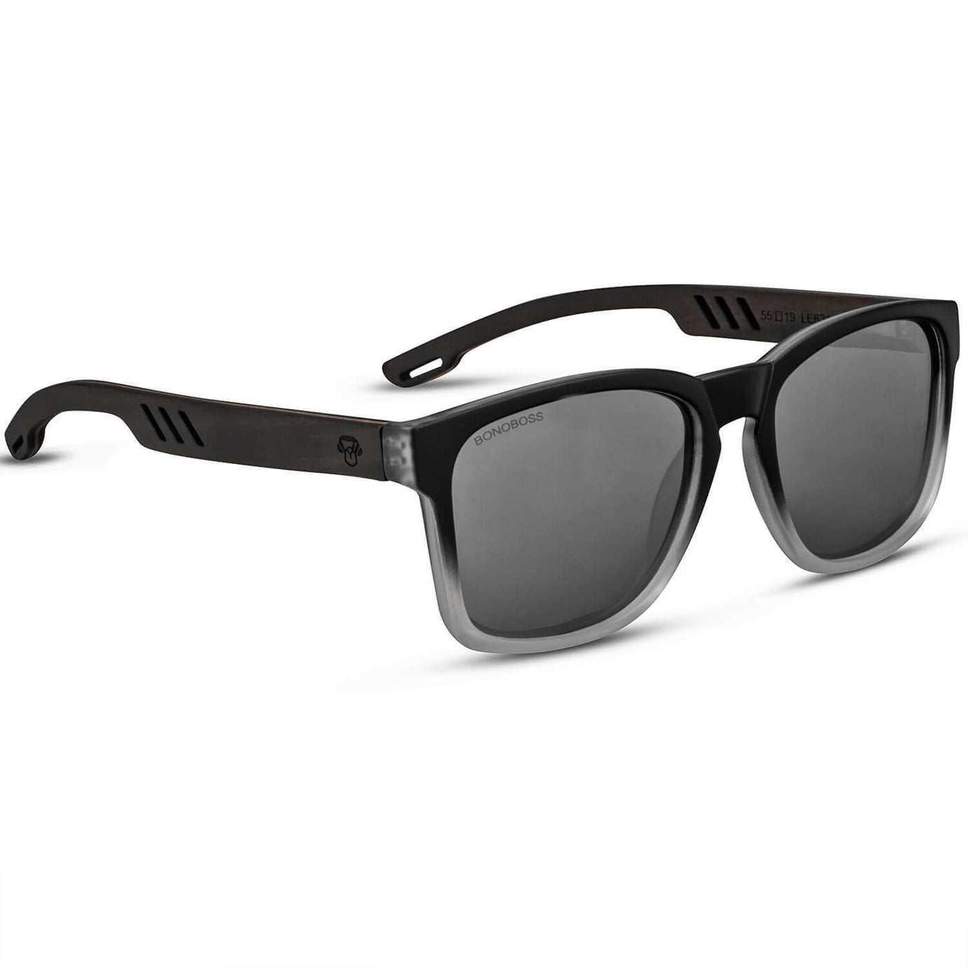 anteojos de sol polarizados redondos de color negro con lentes de color gris con lentes grises espejados